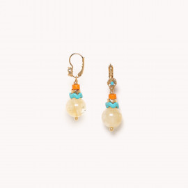French hook earrings with citrin "Lhassa" - Nature Bijoux