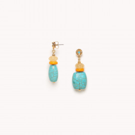 Howlite pendant post earrings "Lhassa" - Nature Bijoux