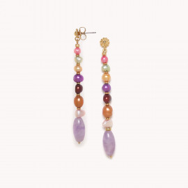 Long post earrings with amethyst "Monte Rosso" - Nature Bijoux