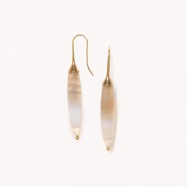 Hook earrings with oval agate "Pondichery" - Nature Bijoux