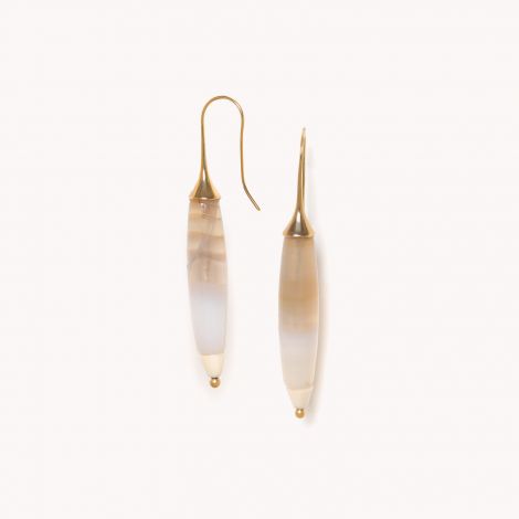 Hook earrings with oval agate "Pondichery"