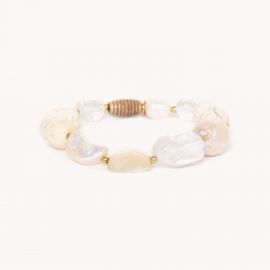 Bracelet extensible cristal de roche facetté "Pondichery" - Nature Bijoux