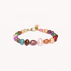 Bracelet ajustable perles d'eau douce "Monte Rosso" - Nature Bijoux