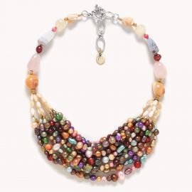 Collier plastron perles d'eau douce "Monte Rosso" - Nature Bijoux
