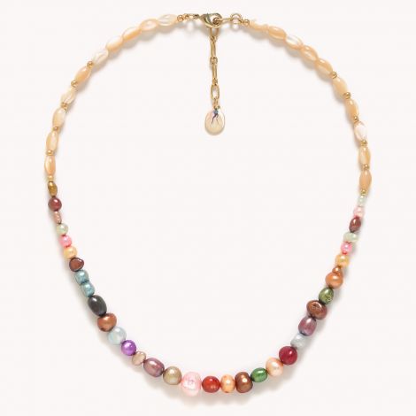 Short fresh water pearl necklace "Monte Rosso"