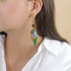 Boucles d'oreilles poussoir vertes grand modèle "Euphoria" - Nature Bijoux