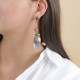 Boucles d'oreilles poussoir bleues grand modèle "Euphoria" - Nature Bijoux