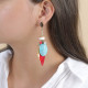 Boucles d'oreilles poussoir rouge grand modèle "Euphoria" - Nature Bijoux