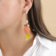 Boucles d'oreilles poussoir jaune grand modèle "Euphoria" - Nature Bijoux