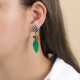 Boucles d'oreilles poussoir verte petit modèle "Euphoria" - Nature Bijoux