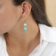 Creole earrings with amazonite & pearl pendant "Honolulu" - Nature Bijoux