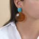 Boucles d'oreilles clips corne dorée "Lhassa" - Nature Bijoux
