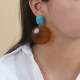Boucles d'oreilles poussoir corne dorée "Lhassa" - Nature Bijoux