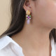 Post earrings with shell top & dangles "Monte Rosso" - Nature Bijoux