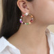 Boucles d'oreilles poussoir anneau perlé "Monte Rosso" - Nature Bijoux