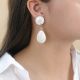 Post earrings with howlite drop pendant "Pondichery" - Nature Bijoux