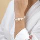 Graduated stretch bracelet with fresh water pearl "Pondichery" - Nature Bijoux