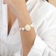 Bracelet extensible perle os gravée "Pondichery" - Nature Bijoux