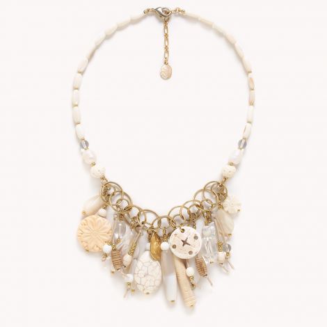 Multidangles plastron necklace "Pondichery"