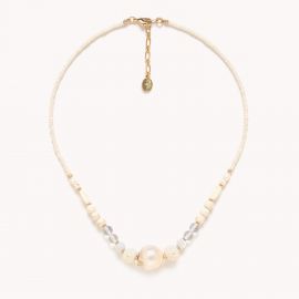 Short necklace with fresh water bead "Pondichery" - Nature Bijoux