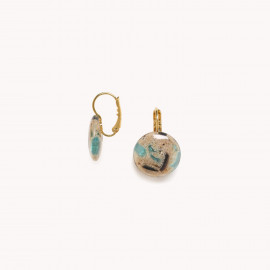 Round terrazzo french hook earrings "Solenzara" - Nature Bijoux