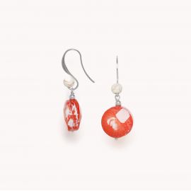 Hook earrings with facetted agate "Terra Cotta" - Nature Bijoux