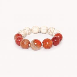 Bracelet extensible perles rondes "Terra Cotta" - Nature Bijoux