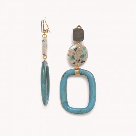 Clip blue earrings "Solenzara"