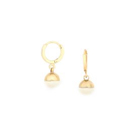 LOUNA ecru ball mini hoop earrings - Olivolga Bijoux