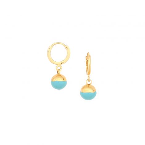 LOUNA mini hoop earrings with turquoise ball
