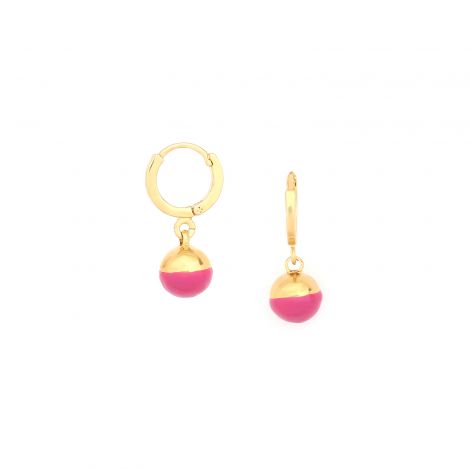 LOUNA pink mini hoop earrings
