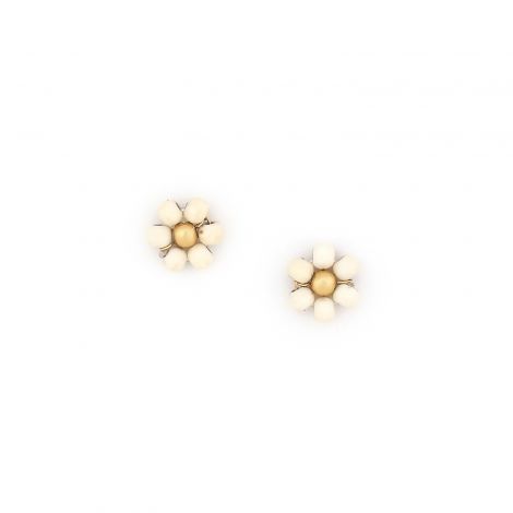 FLORES flower stud earrings (ecru)