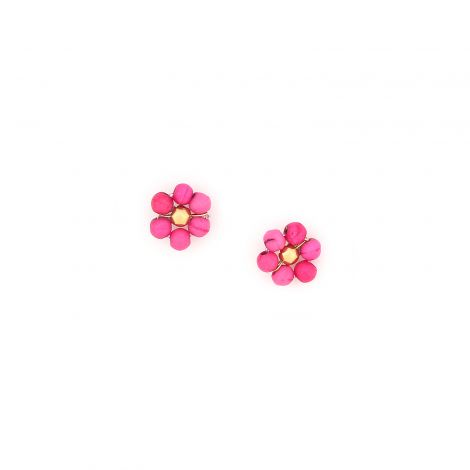 FLORES flower stud earrings (pink)