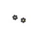 FLORES boucles d'oreilles puces fleur (noir) - Olivolga Bijoux
