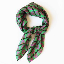Silk scarf Bagatelle Green - Les belles vagabondes