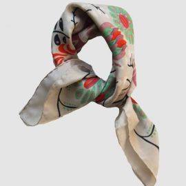Silk scarf Marushka grey - Les belles vagabondes