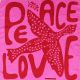 Mini Foulard Soie Peace and love Fuchsia - Les belles vagabondes