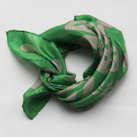 Silk scarf Peace and love vert