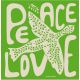 Mini Foulard Soie Peace and love vert - Les belles vagabondes