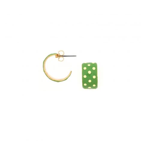 POLKA green polka dot hoop earrings