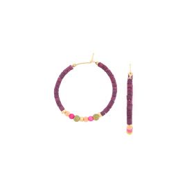 KUTA purple & pink hoop earrings - Olivolga Bijoux