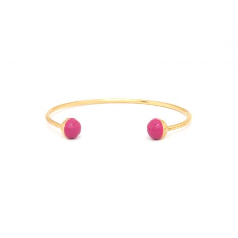 LOUNA golden bangle with pink ball