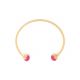 LOUNA golden bangle with pink ball - Olivolga Bijoux