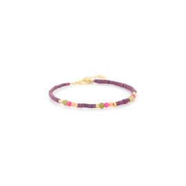 KUTA bracelet ajustable violet & rose - Olivolga Bijoux