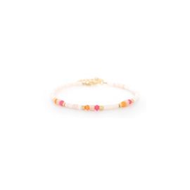 KUTA adjustable beige and orange bracelet - Olivolga Bijoux