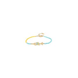 MAKO bracelet ajustable poisson turquoise et jaune - Olivolga Bijoux