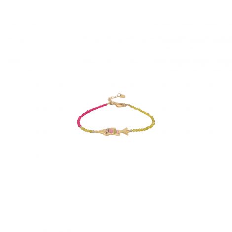 MAKO adjustable green & pink fish bracelet