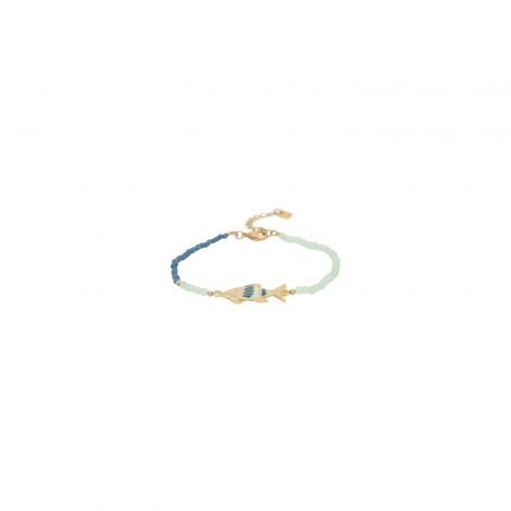 MAKO bracelet ajustable poisson menthe & bleu