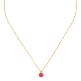 LOUNA short pink ball pendant necklace - Olivolga Bijoux
