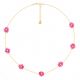 FLORES short necklace 7 flowers (pink) - Olivolga Bijoux